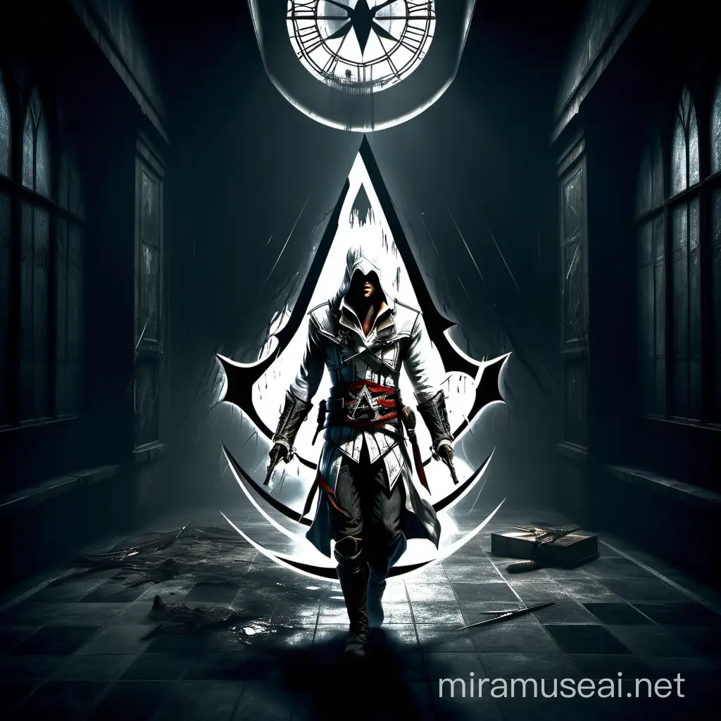 Shadowy Assassins Creed Art Eerie Abstract Depiction