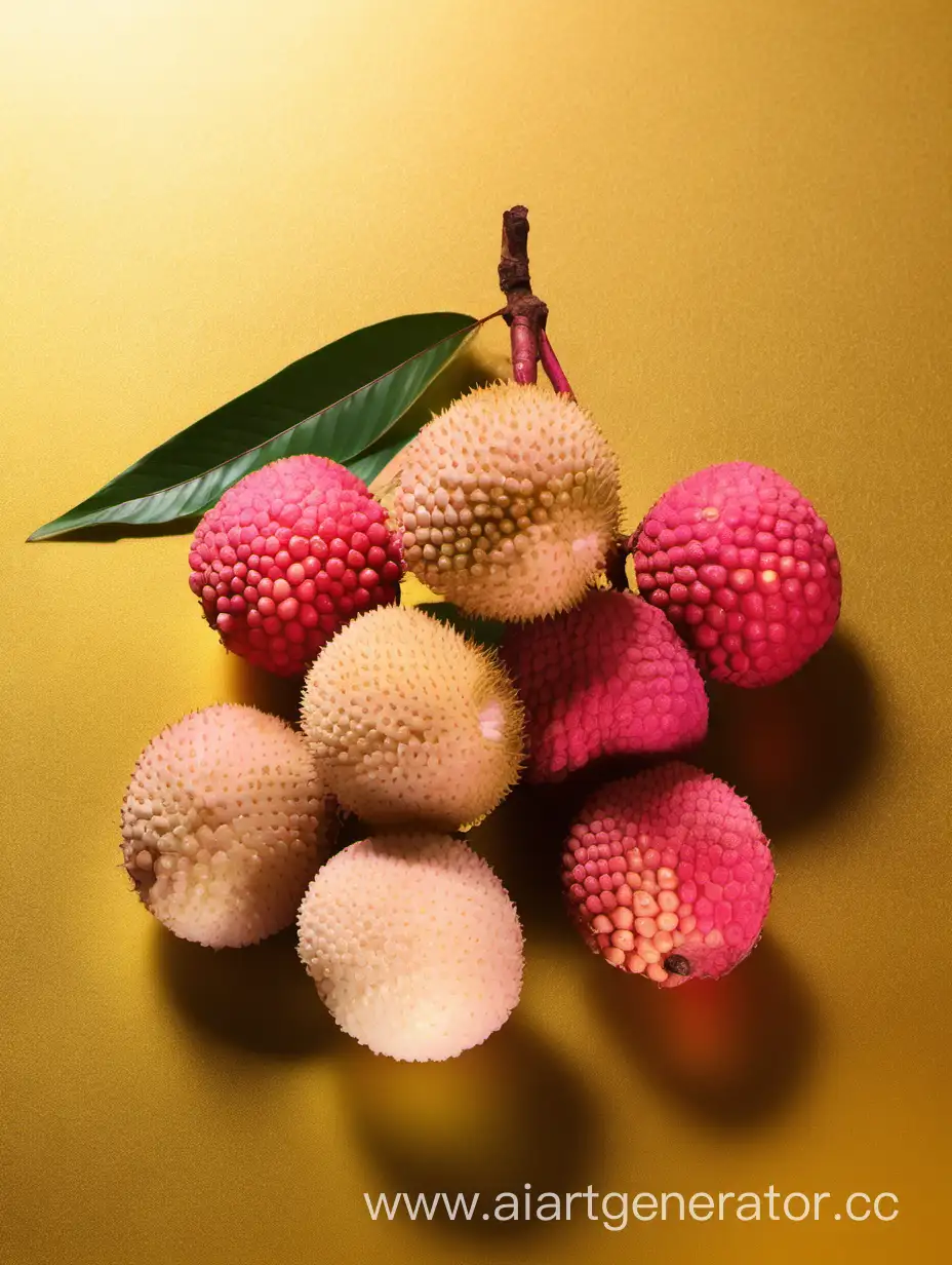 Ripe-Lychee-Fruit-on-Luxurious-Golden-Background