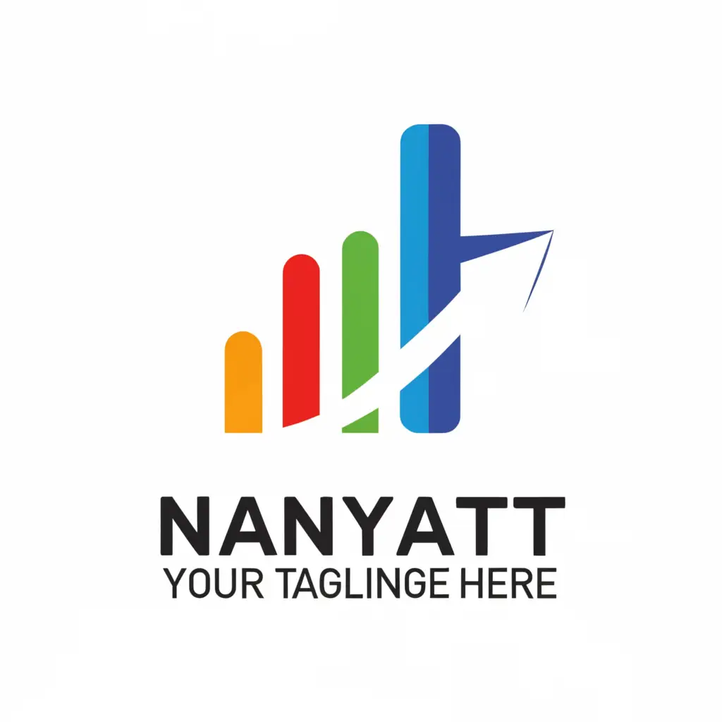 a logo design,with the text "nanyatt", main symbol:a rising multi colour bar graph,Moderate,be used in Technology industry,clear background