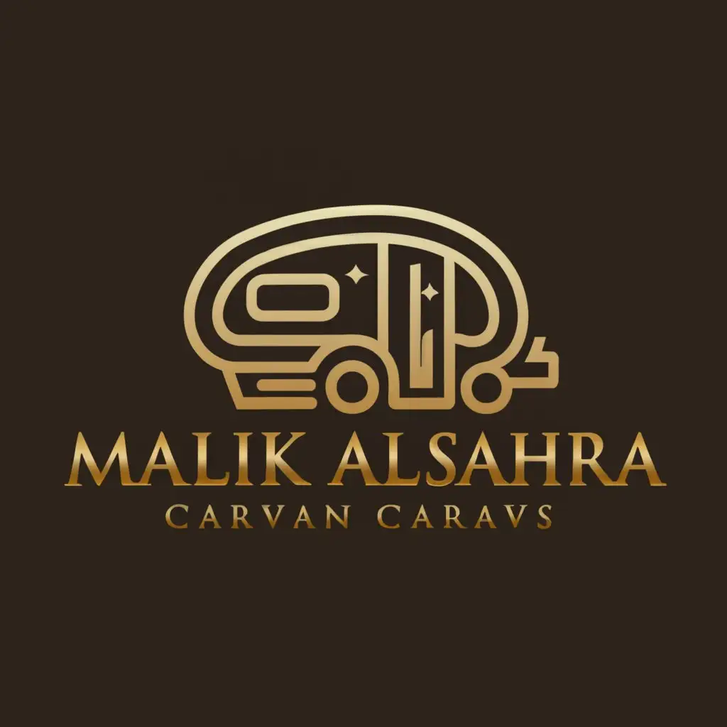 a logo design,with the text "MALIK AL SAHRA CARAVANS", main symbol:CARAVAN,Moderate,be used in Automotive industry,clear background
