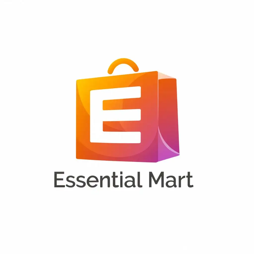 LOGO-Design-for-Essential-Mart-Retail-Industry-Emblem-with-Alpha-E-and-Clean-Aesthetics