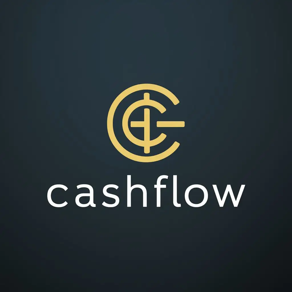 logo, currency, with the text "Cashflow", typography and transparent background