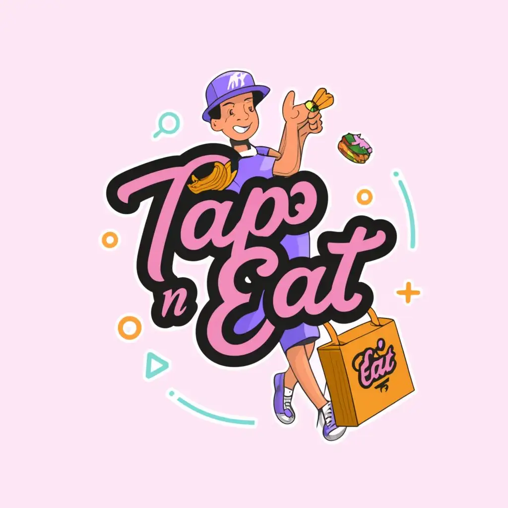 a logo design,with the text "TAP N' EAT", main symbol:Delivering Deliciousness to Your Doorstep!,complex,clear background