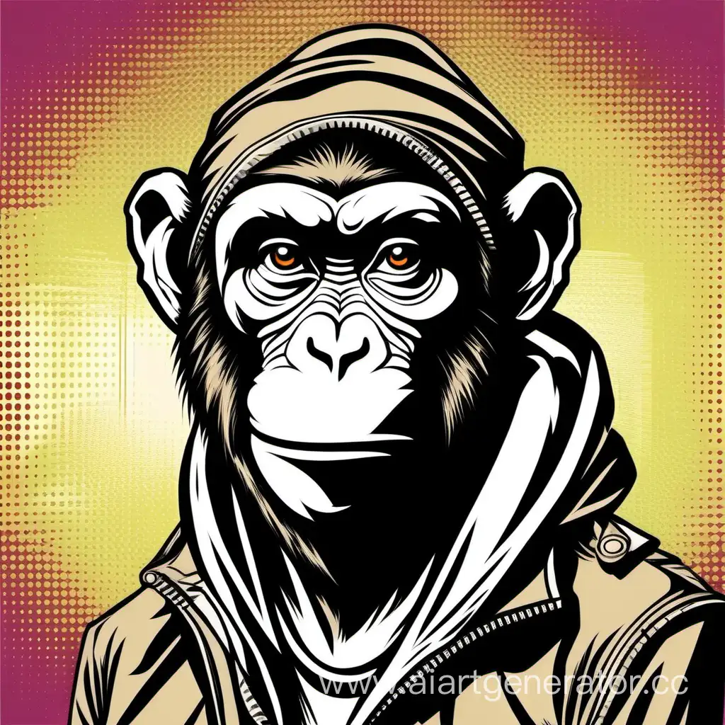 Playful-Monkey-Illustration-in-Vibrant-Comic-Style