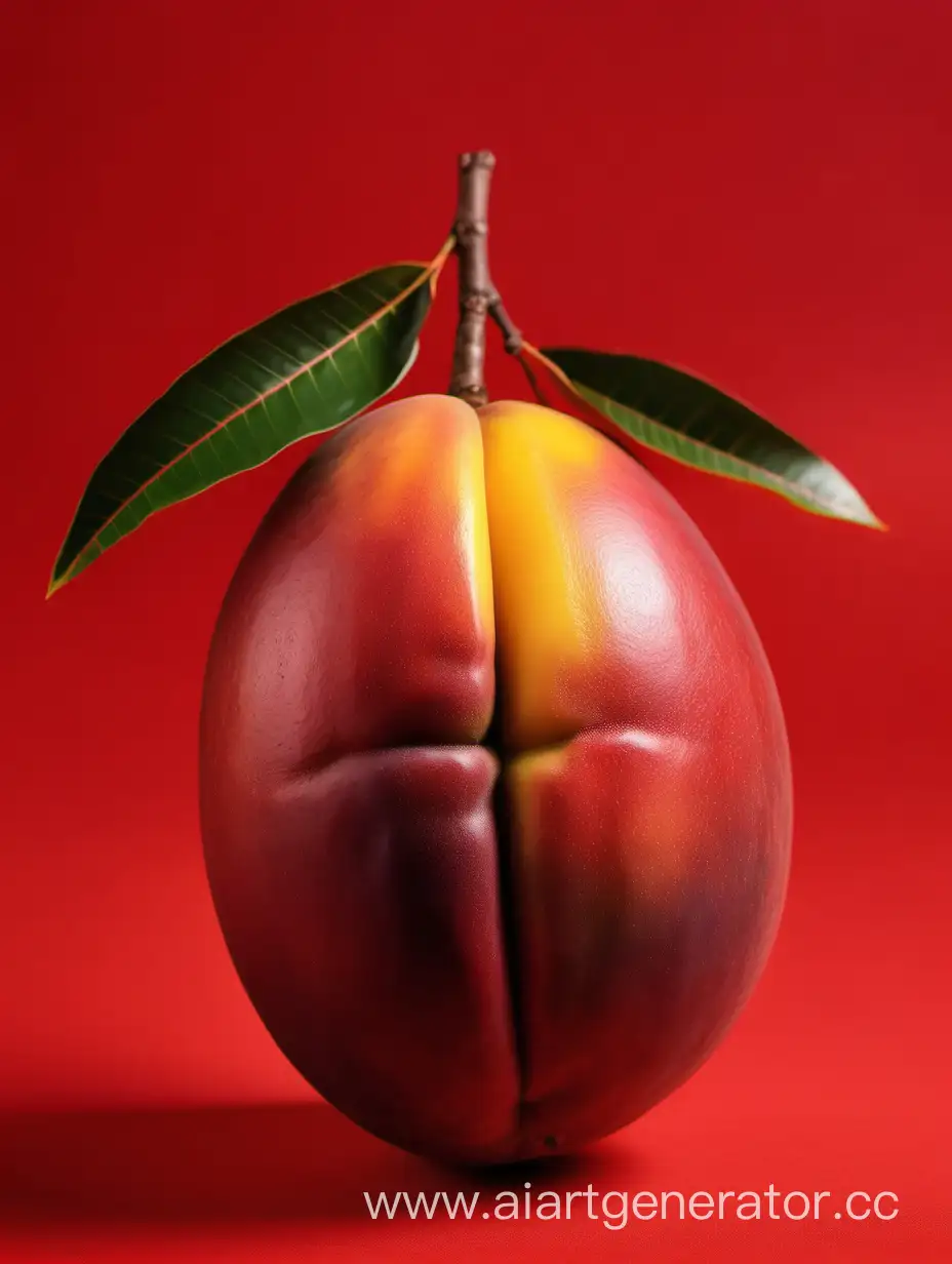 Vibrant-African-Mango-on-Bold-Red-Background