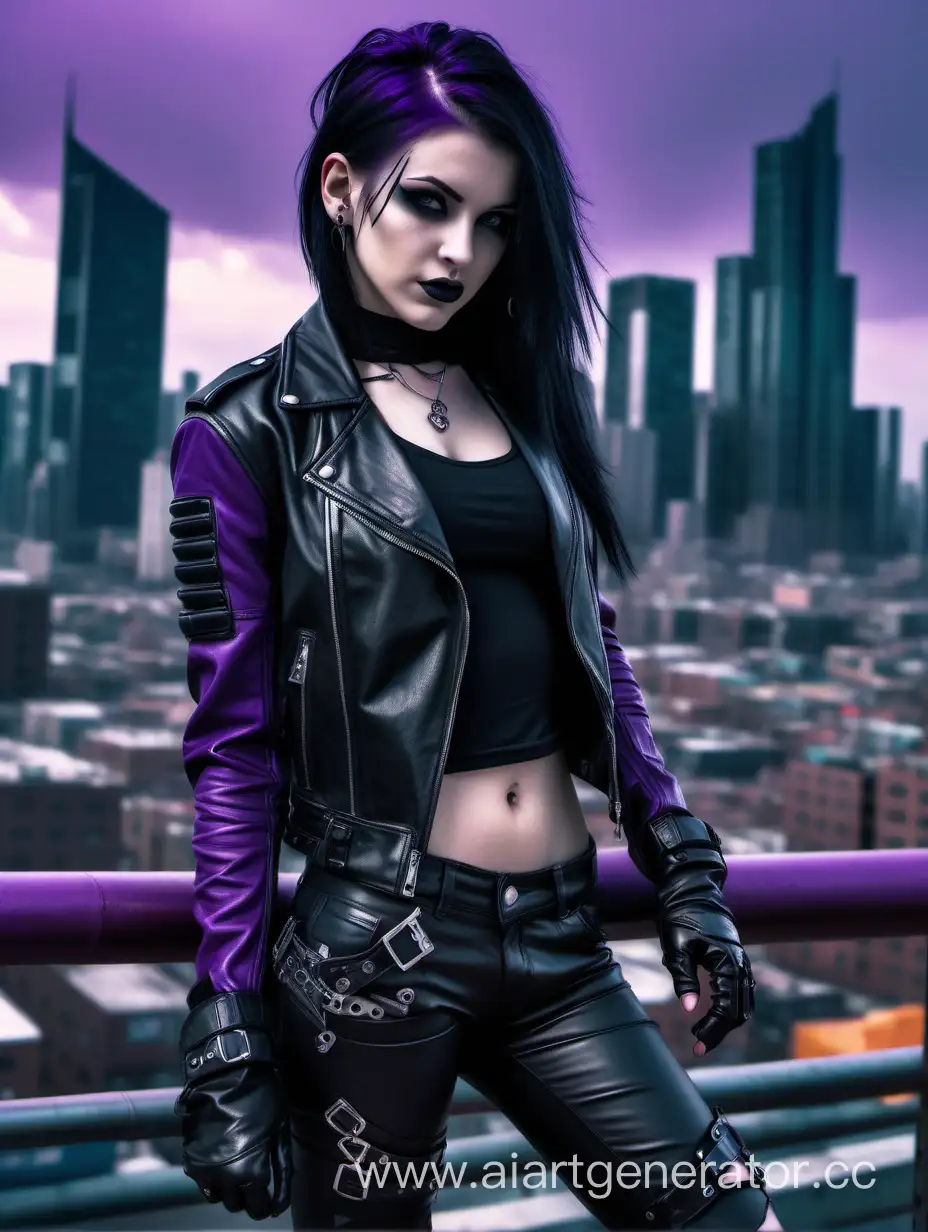 Gothic-Style-Girl-in-Cyberpunk-Cityscape