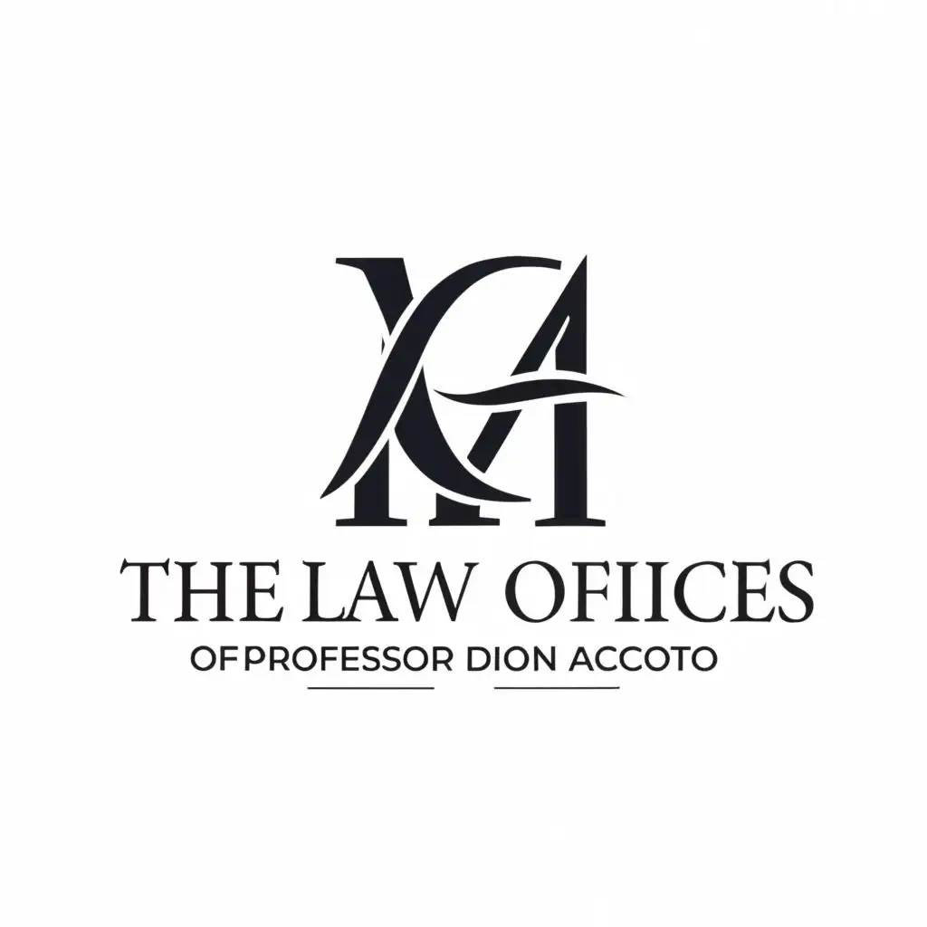 logo, monochromatic color schemes, with the text "The Law Offices of Professor Dion Accoto", typography, be used in Legal industry