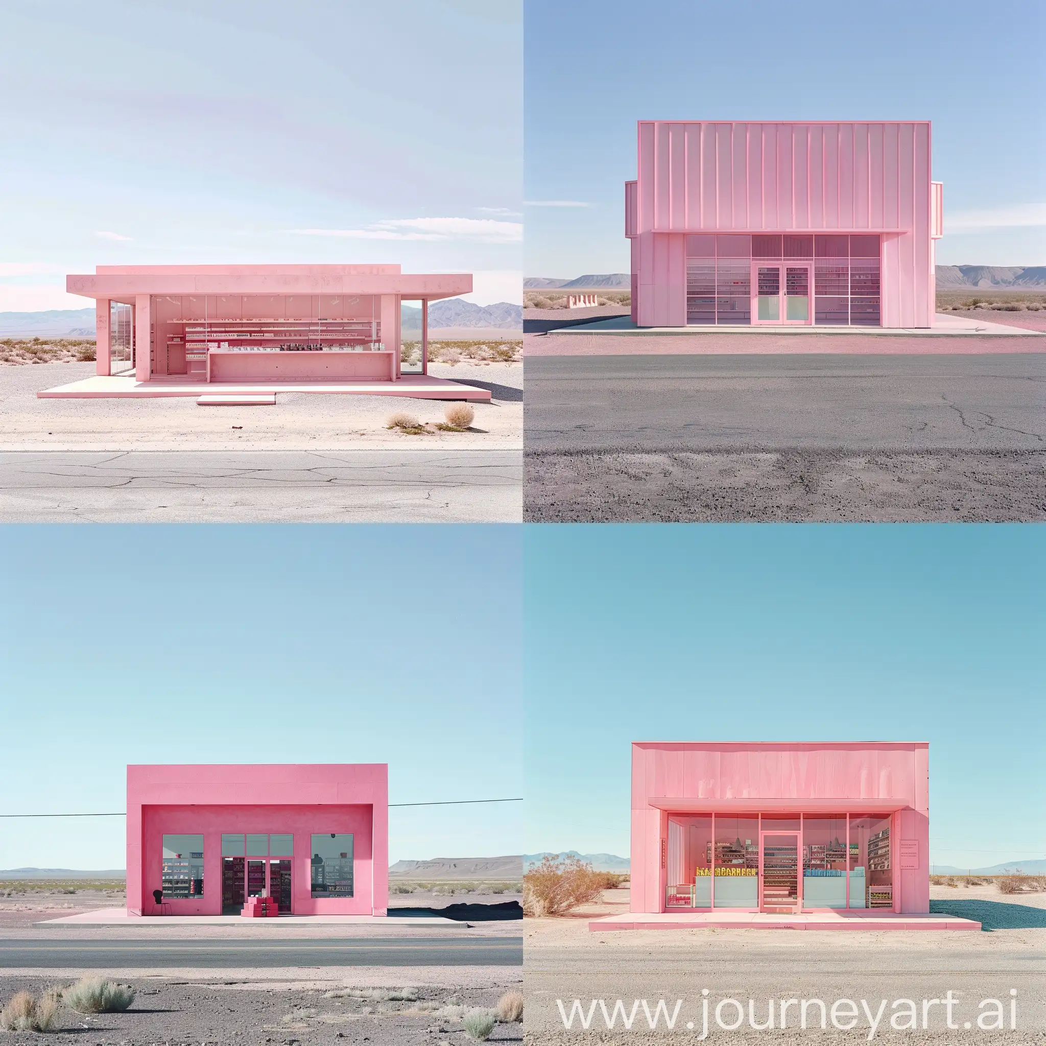 Pink-Modern-Store-Photography-in-Isolated-Landscape