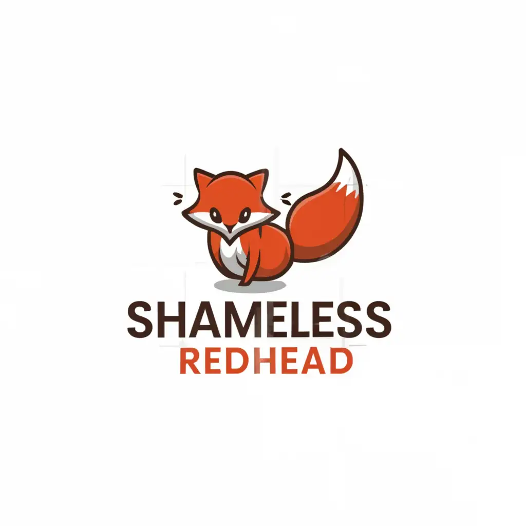 a logo design,with the text "Shameless redhead", main symbol:Fox,Minimalistic,be used in Entertainment industry,clear background