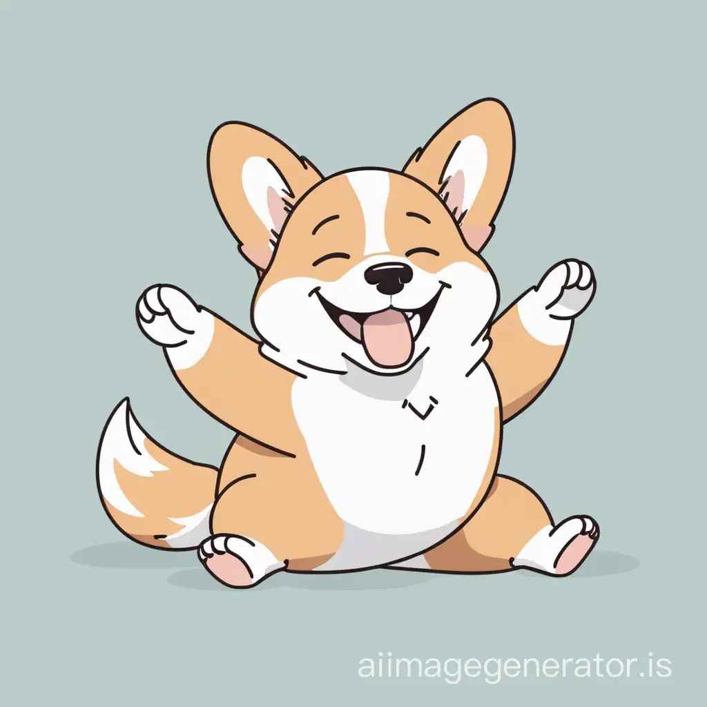 Corgi-Enjoying-a-180Degree-Yoga-Split-in-a-Cheerful-Pose