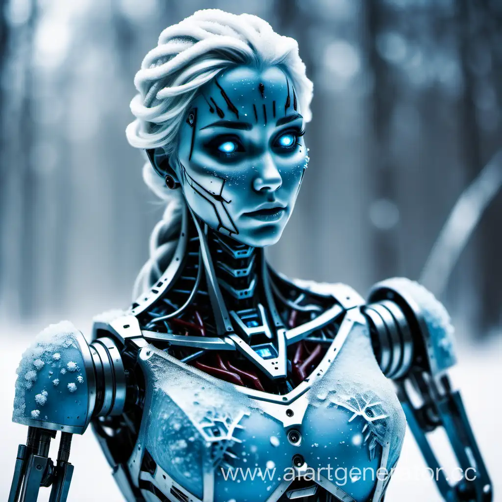 Frozen-Robot-with-Flowing-Blue-Blood