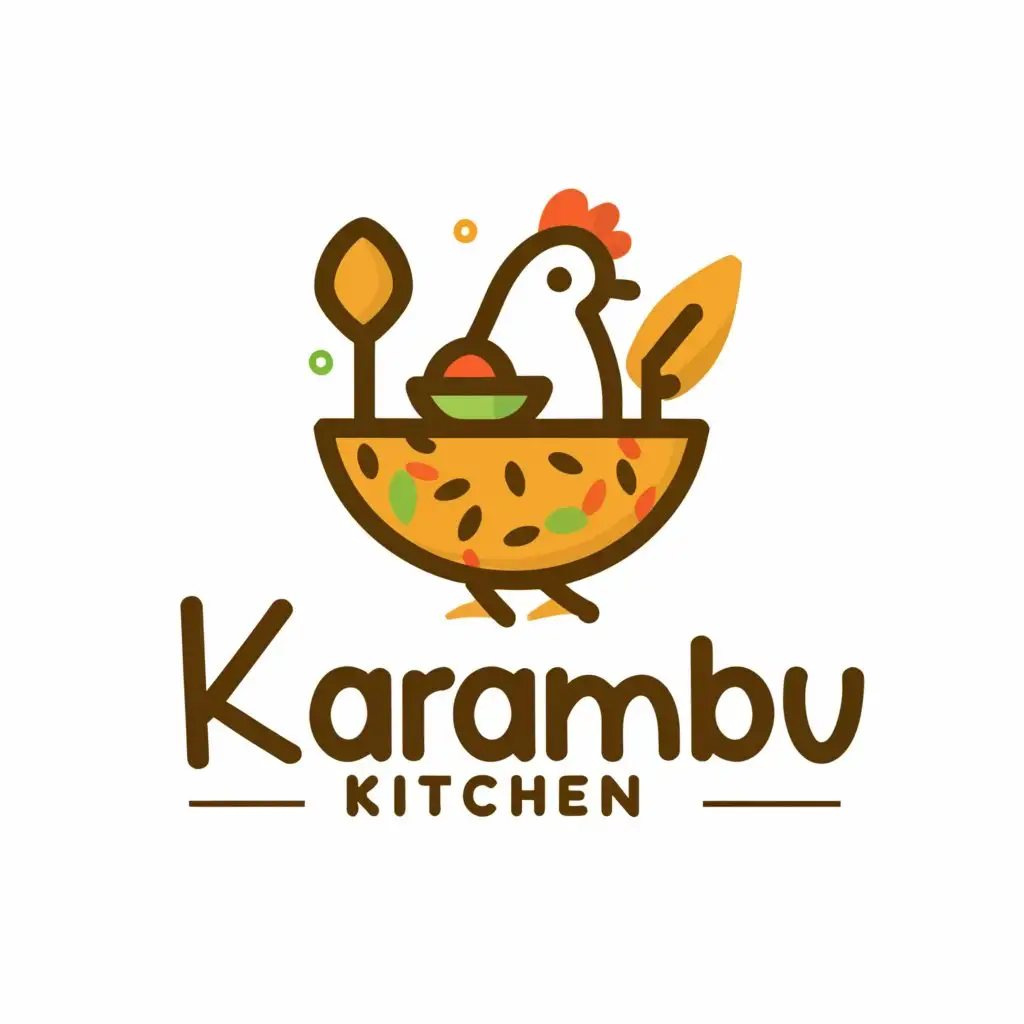 LOGO-Design-For-Karambu-Kitchen-Minimalistic-Chick-and-Healthy-Meal-Theme