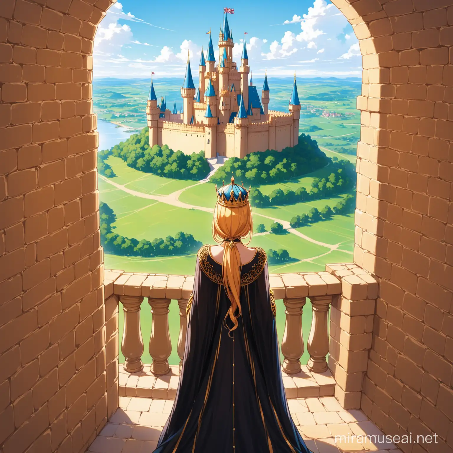 the female monarch watches her country from her castle