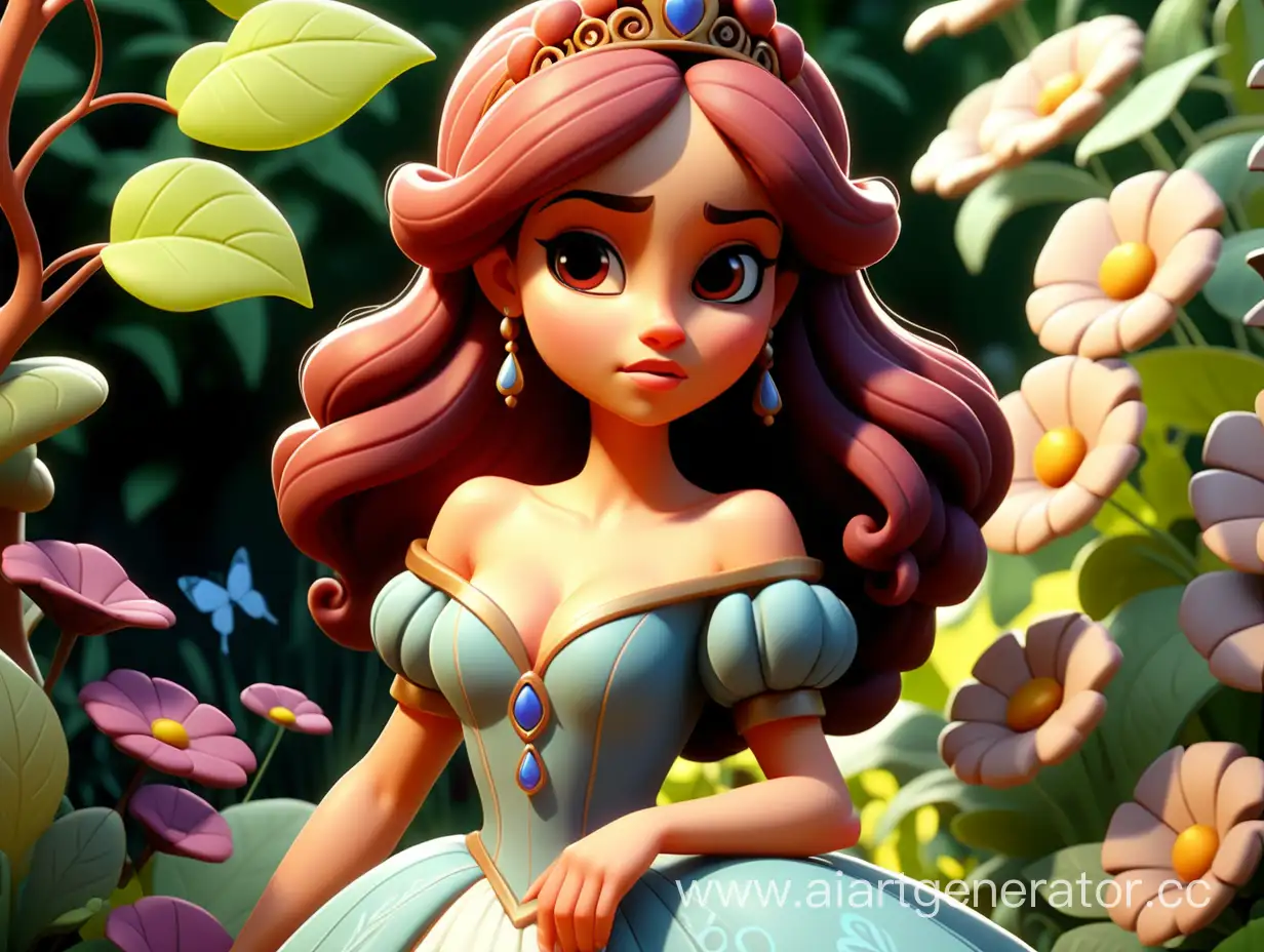 Enchanting-8K-Cartoon-Image-of-Princess-Zarina-in-a-Magical-Garden