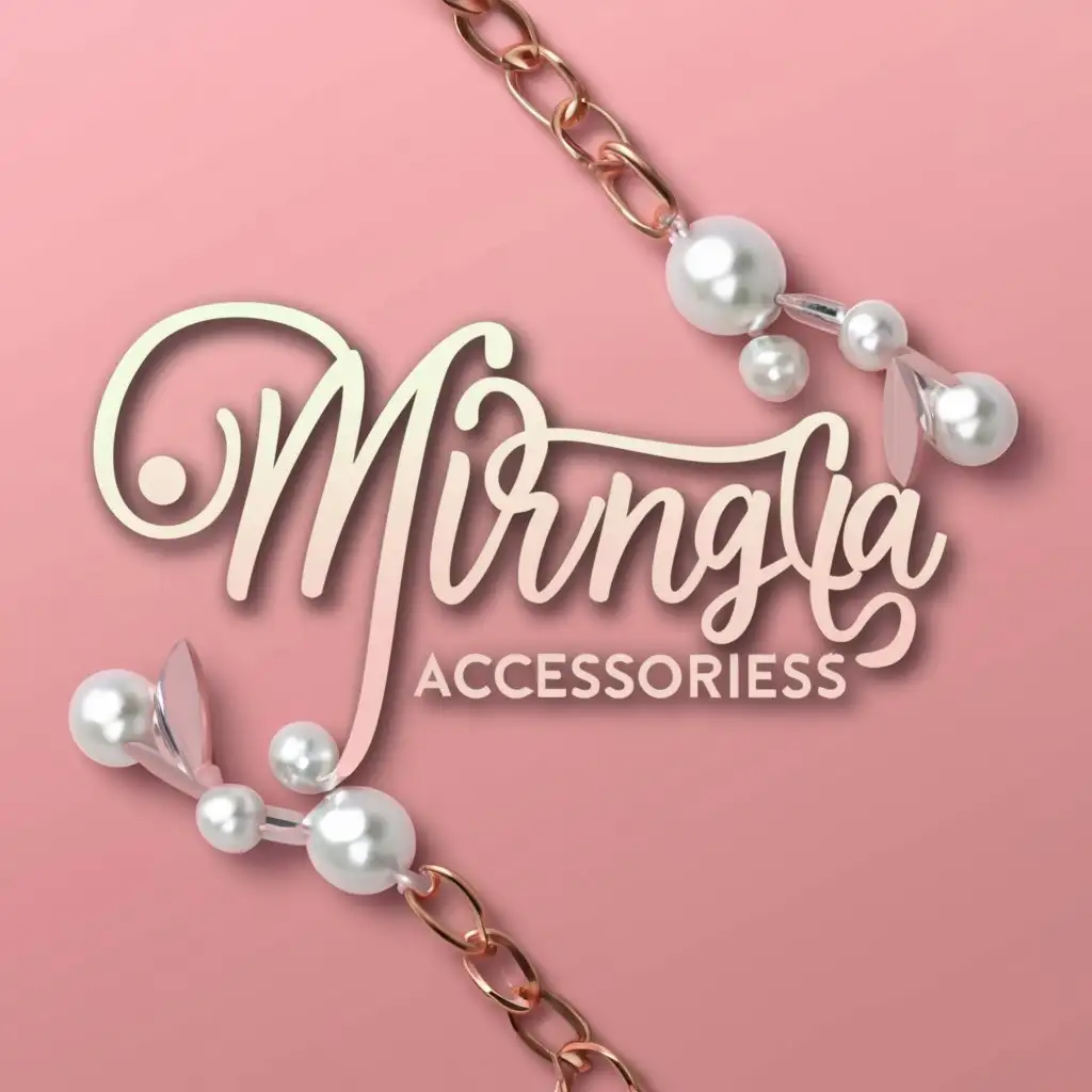 LOGO-Design-for-Mirnaya-Accessories-Chic-Pink-White-with-3D-Jewelry-and-Nature-Motifs
