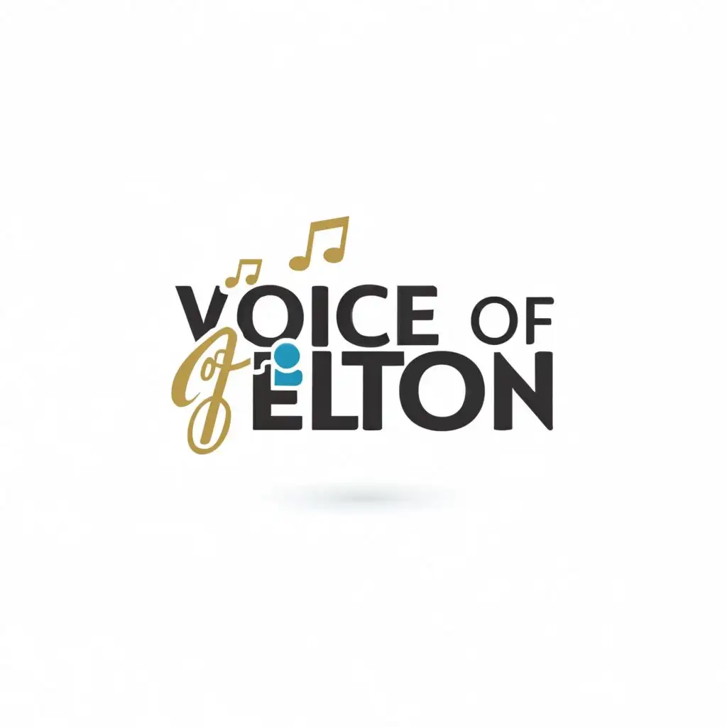 logo, Music, white background, with the text "Voice of Elton", typography, be used in Events industry