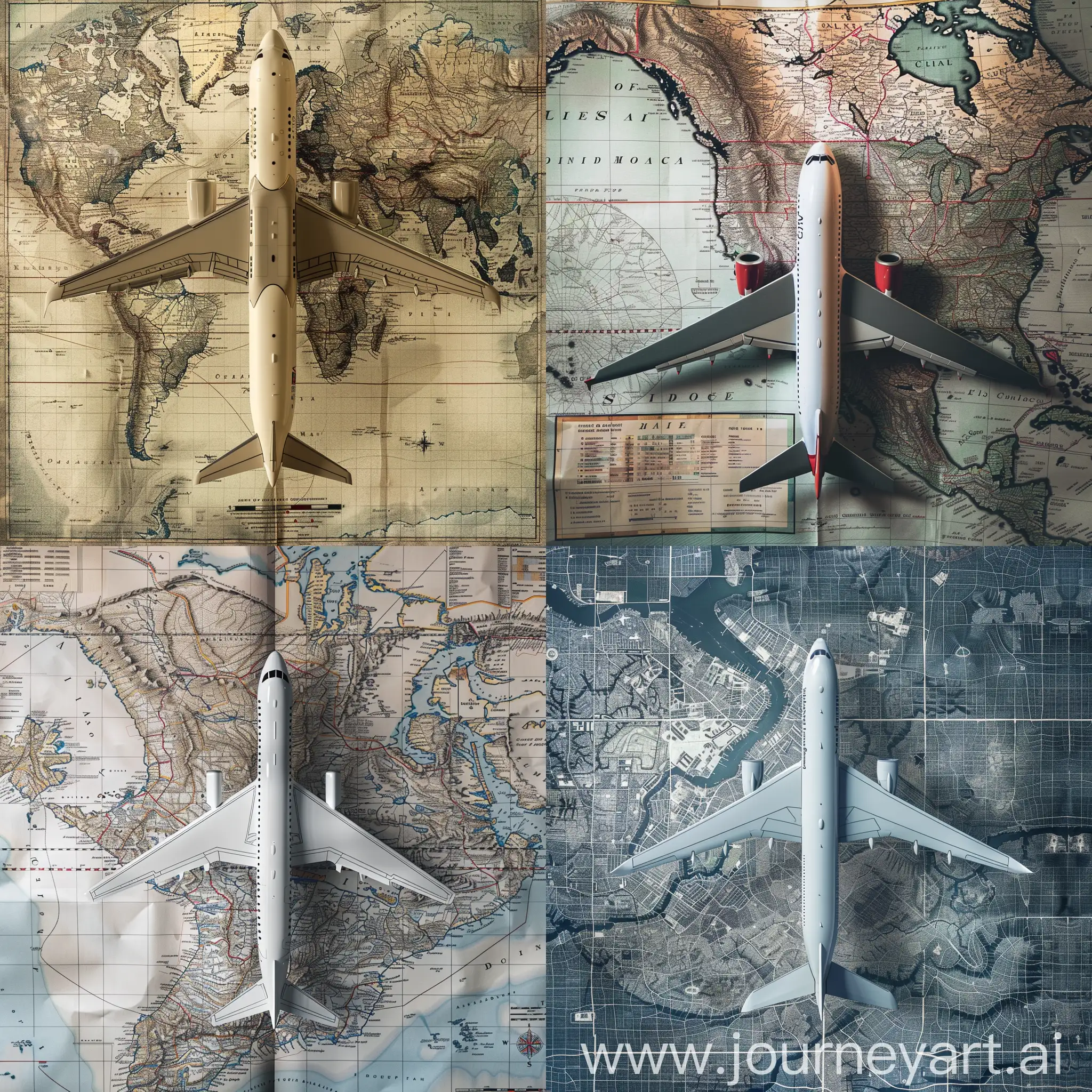 an airplane above a map