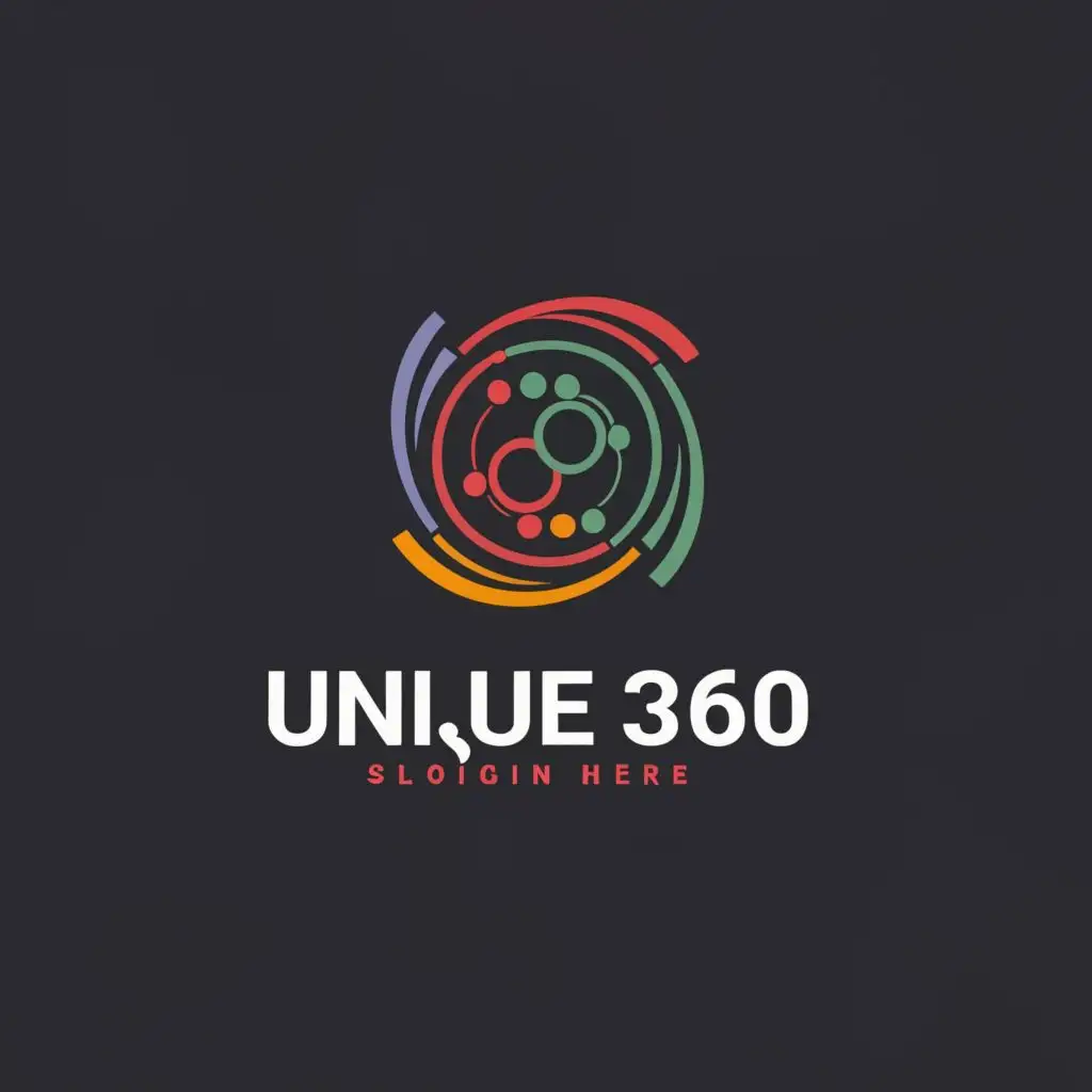 logo, 360 Photo Booth, with the text "Unique 360", typography, be used in Entertainment industry