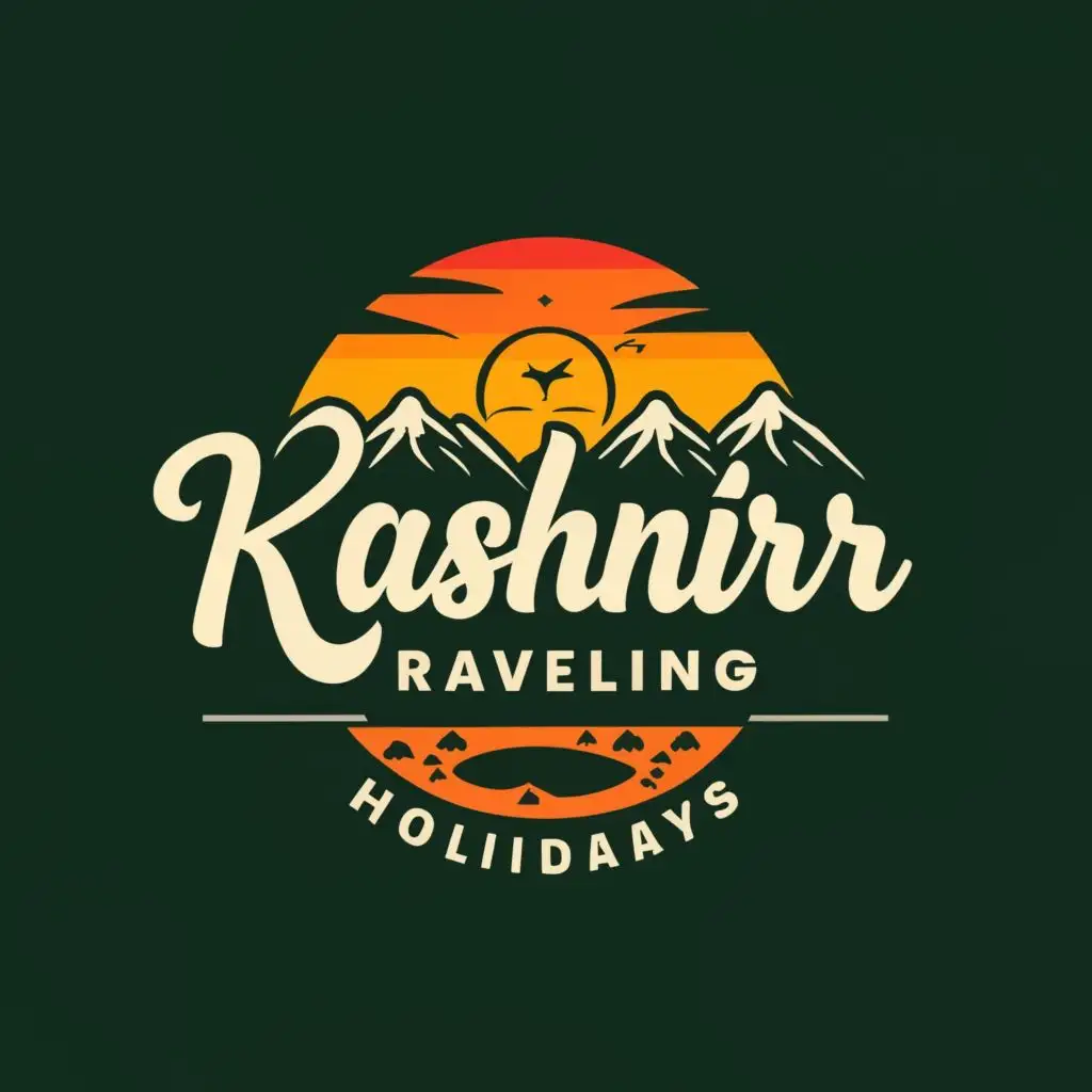 LOGO-Design-For-Kashmir-Traveling-Holidays-Natural-Elegance-with-Typography-for-the-Travel-Industry