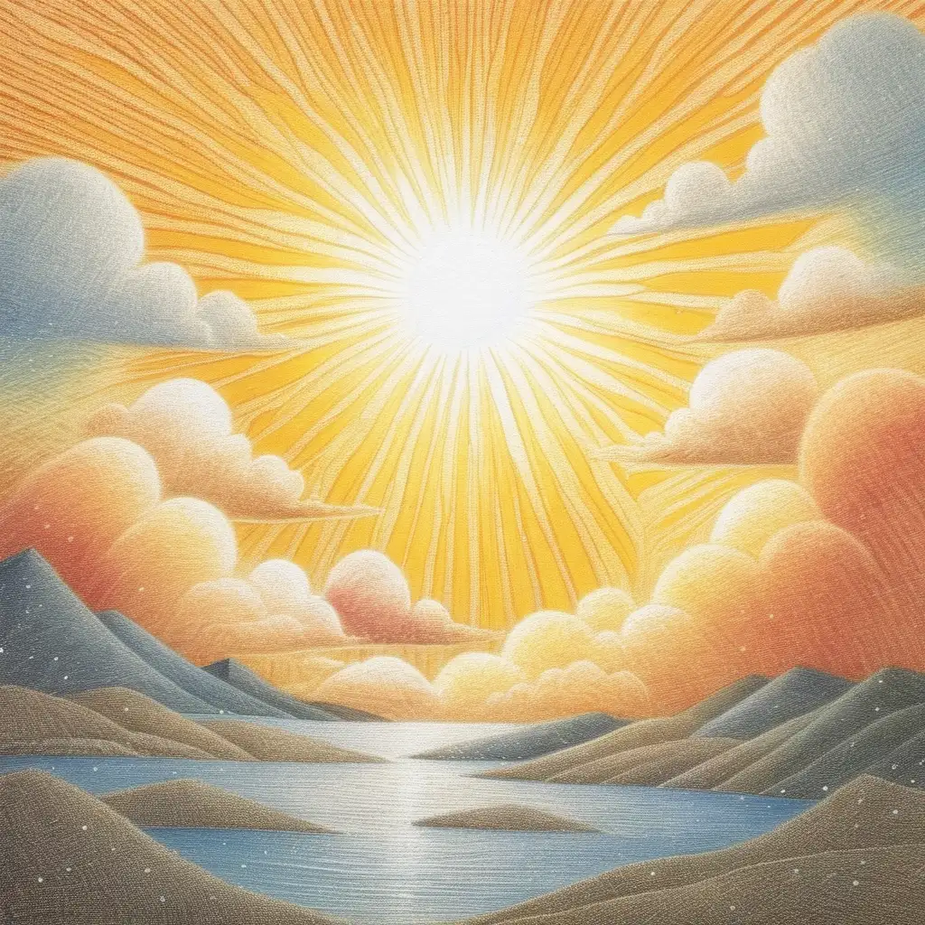 Sun in the sky. Akiko Takase art style. No imperfections.