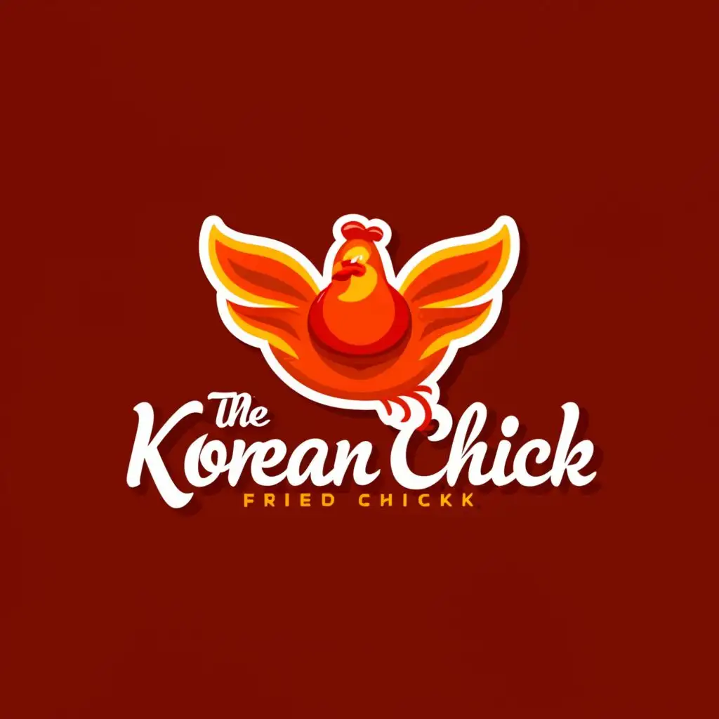 LOGO-Design-For-The-Korean-Chick-Bold-Typography-with-a-Tempting-Fried-Chicken-Symbol