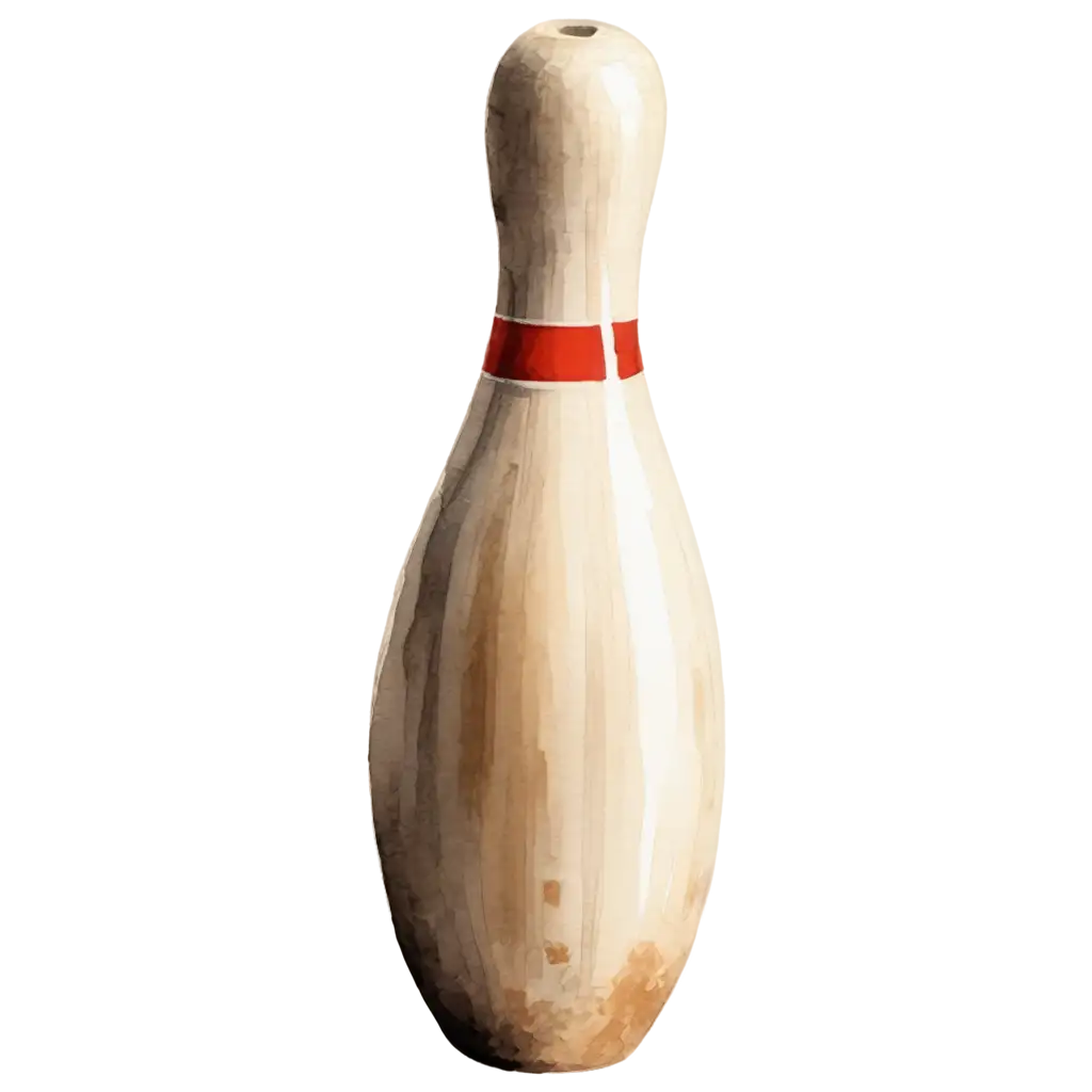 one bowling pin, water color
