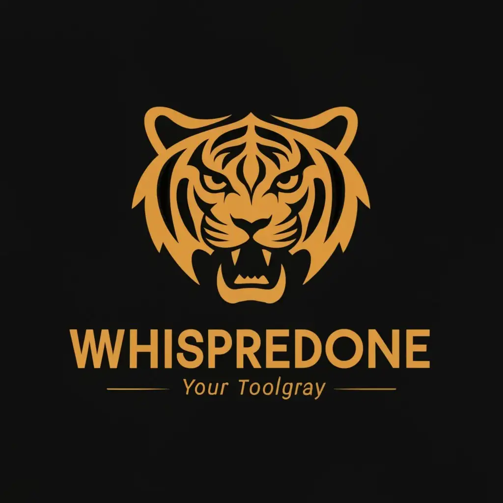 a logo design,with the text "WhisperedOne", main symbol: A tiger ,Moderate,be used in Entertainment industry,clear background