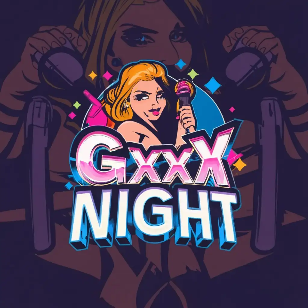 Logo-Design-for-Gxxxnight-Elegant-Text-with-a-Sexy-Girl-Symbol-in-Clear-Background