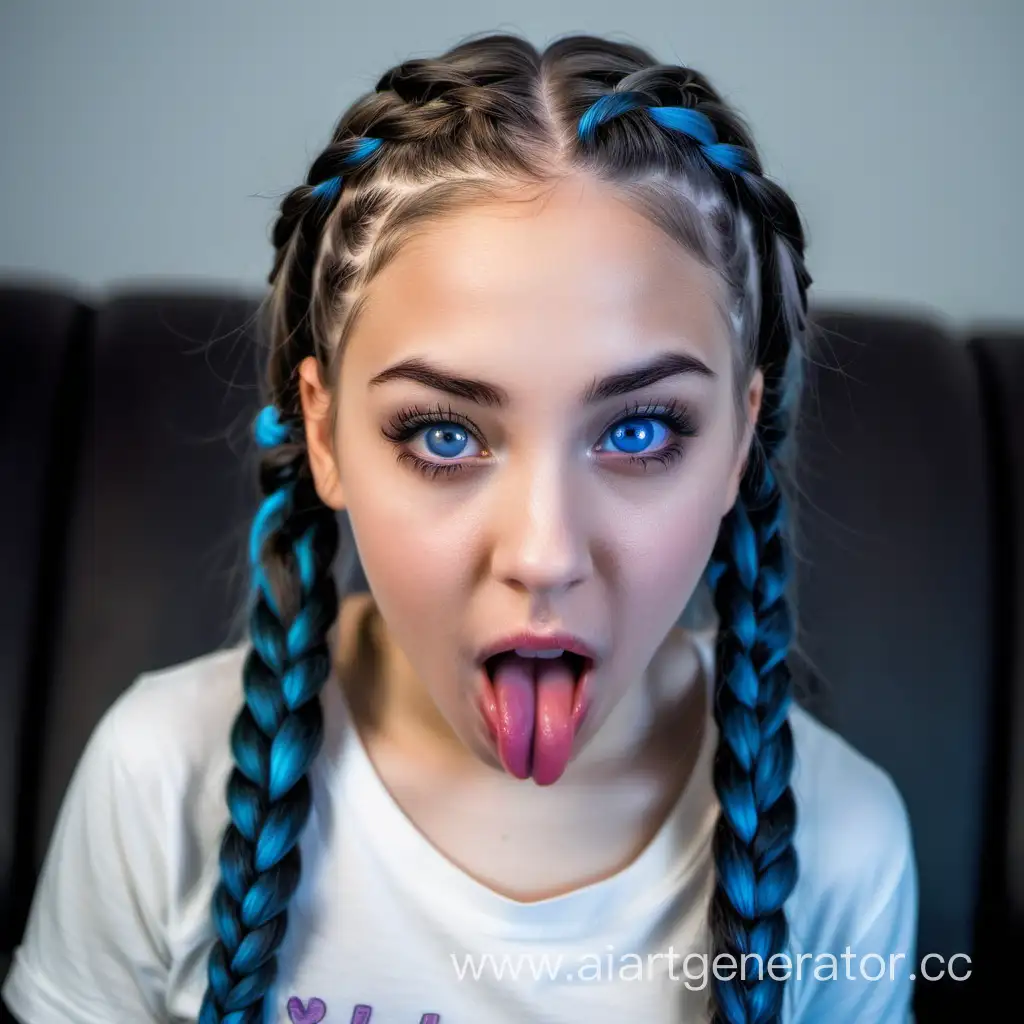 Playful-Girl-with-Braided-Hair-Sticking-Out-Tongue