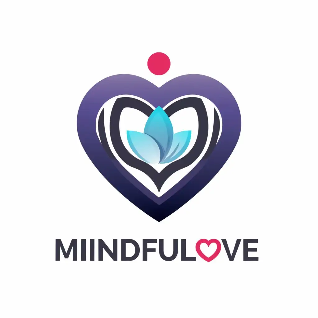 a logo design,with the text "MindfuLove", main symbol:Mindfulness heart,Moderate,clear background