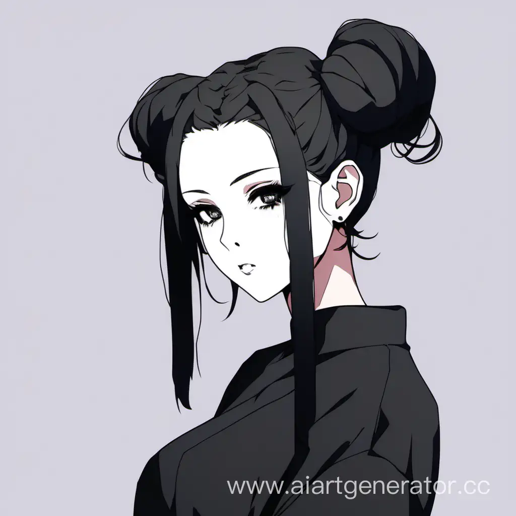 AnimeInspired-Portrait-of-a-Girl-with-a-Black-Bun