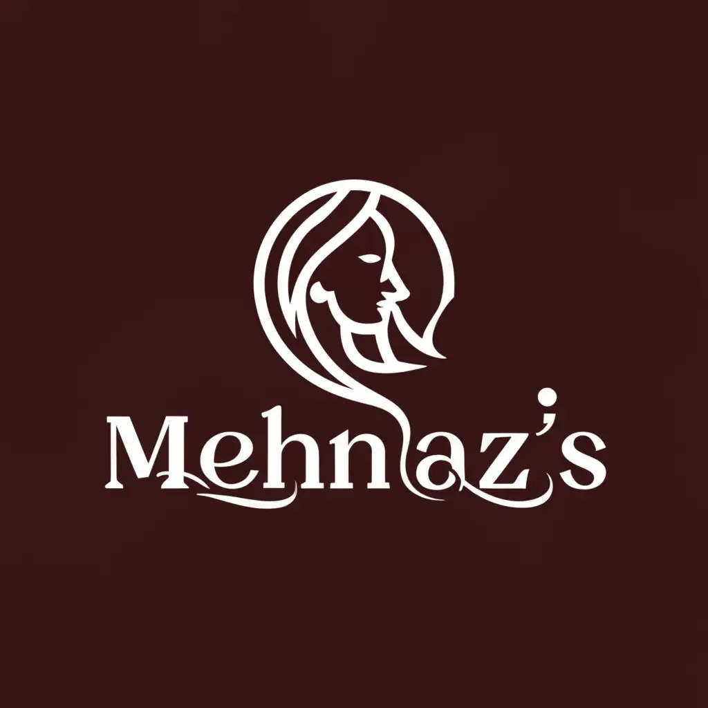 a logo design,with the text "Mehnaz's", main symbol:Woman face shadow,Moderate,be used in Retail industry,clear background