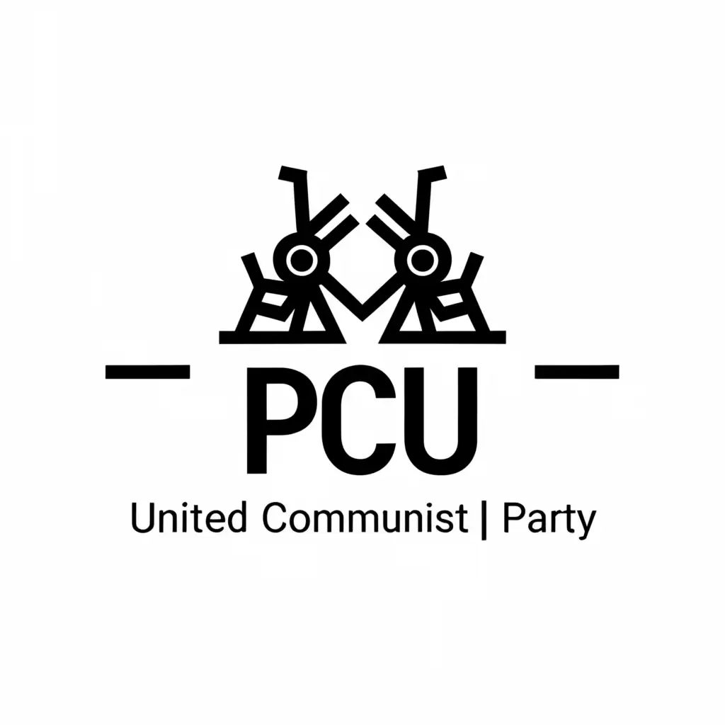 a logo design,with the text "United Communist Party
P.C.U.", main symbol:ants, class struggle,Moderado,be used in Legal industry,clear background