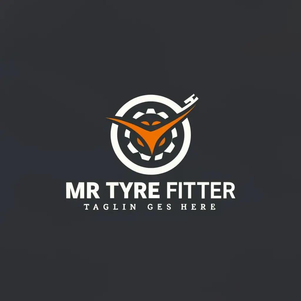 a logo design,with the text "Mr Tyre Fitter", main symbol:tyre,Minimalistic,clear background