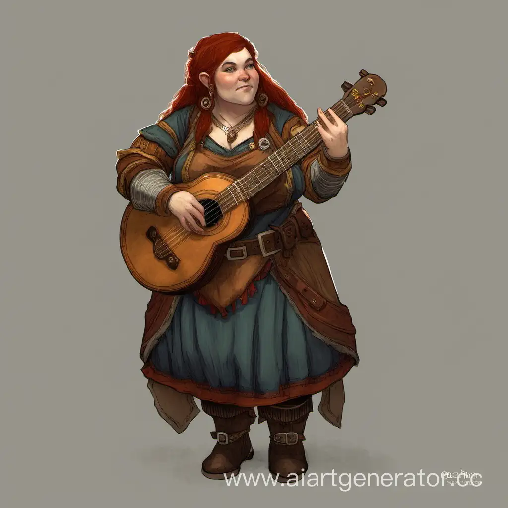 Enchanting-Dwarf-Bard-Woman-Singing-with-Magic-Lyre