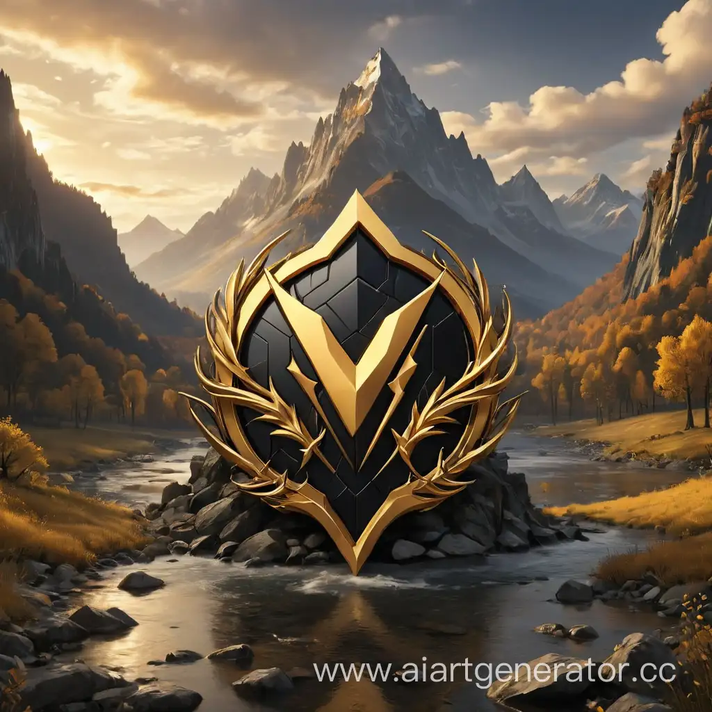 Verlust-Server-Logo-Elegant-Black-and-Gold-Landscape