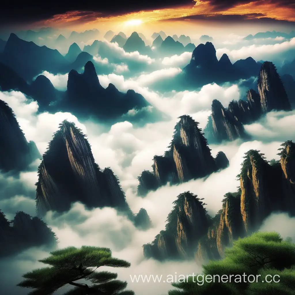 Majestic-Cloudcovered-Mountains-of-China