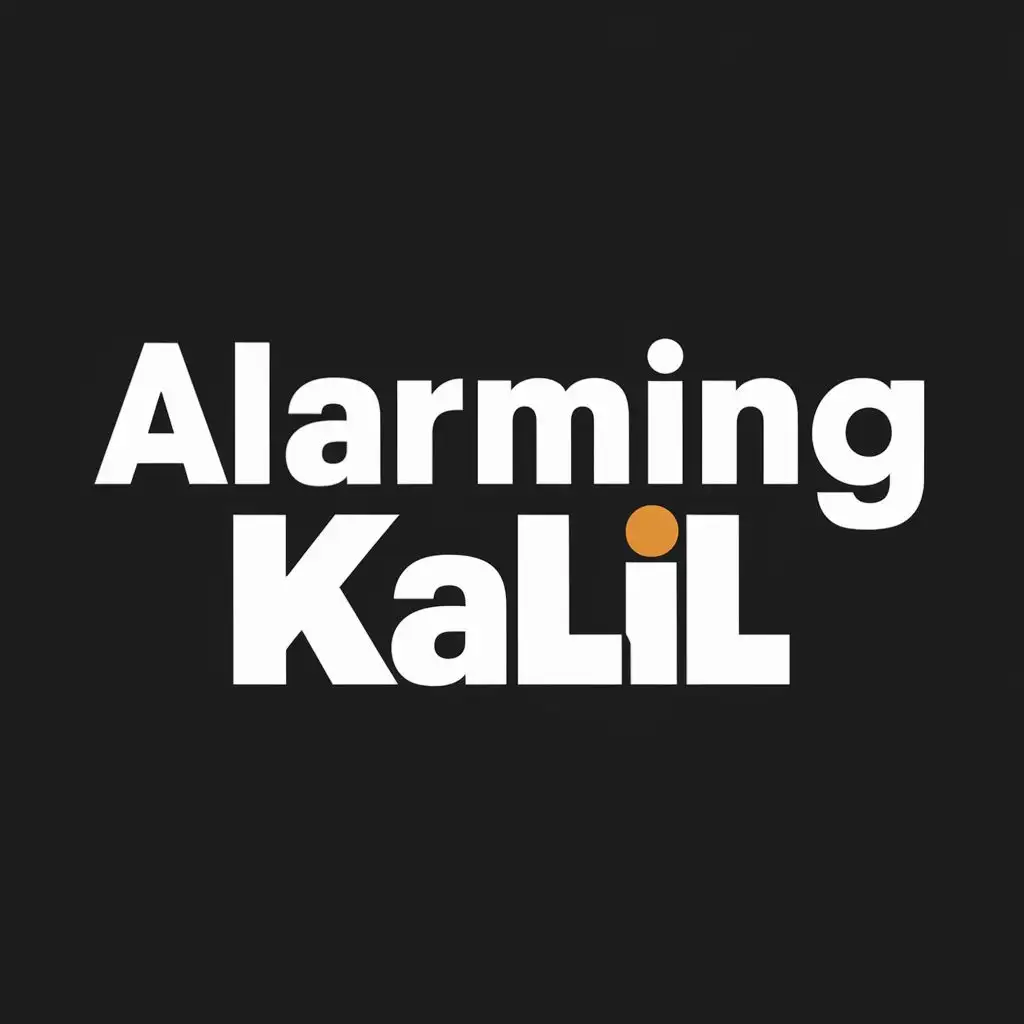 logo, make it look good, with the text "alarming kalil", typography, be used in Technology industry