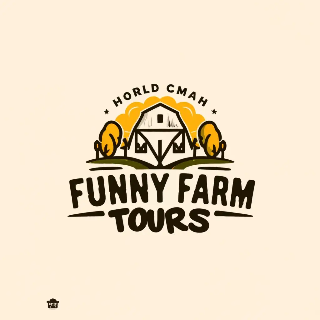 a logo design,with the text "Funny Farm Tours", main symbol:farm,Moderate,be used in Retail industry,clear background