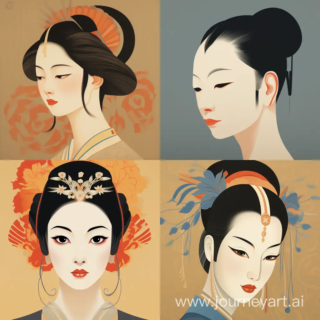 Chinese-Opera-Minimalist-Portrait-in-Tang-Dynasty-Style