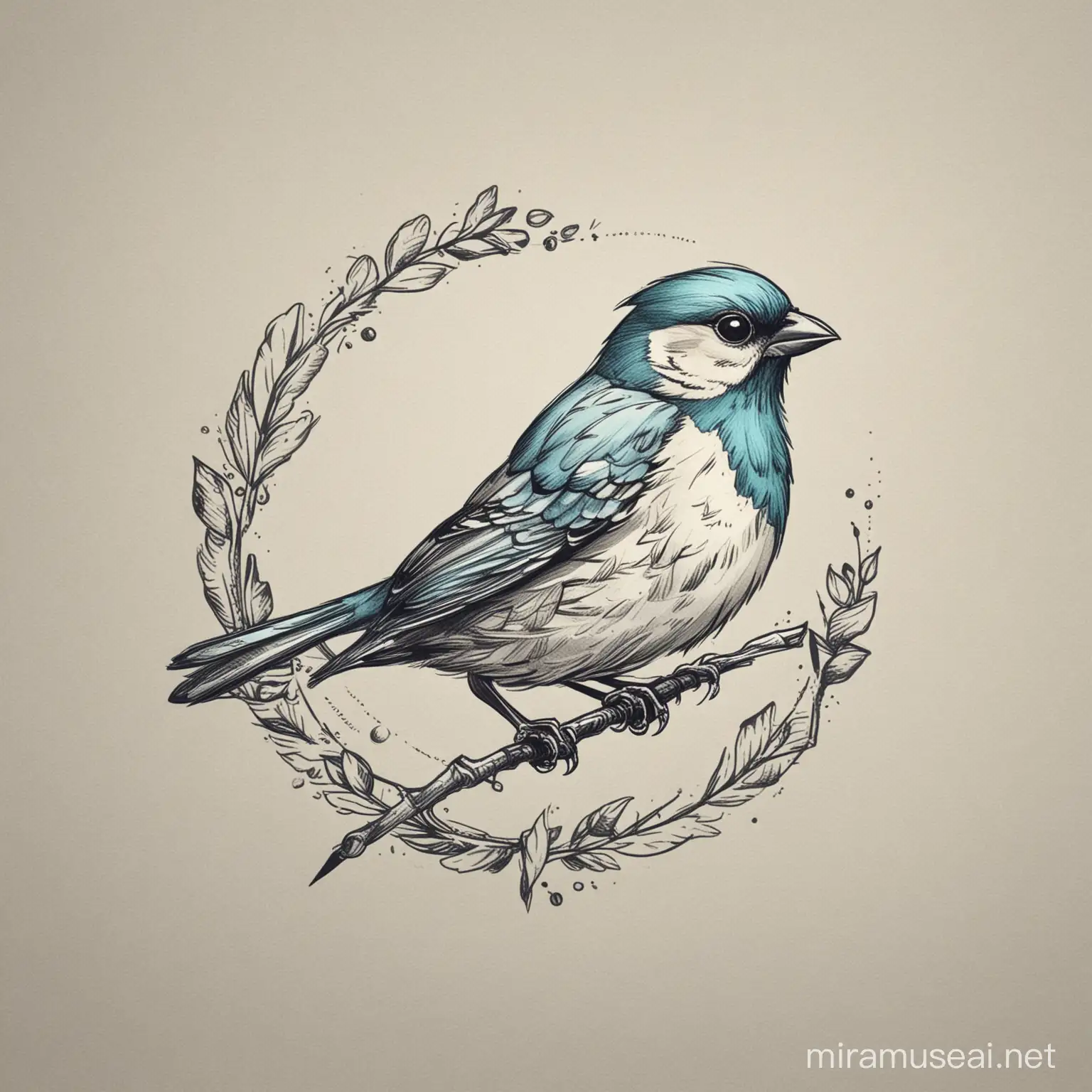 Crafting Sparrow Logo Design Creative and Trustworthy Bird Symbol