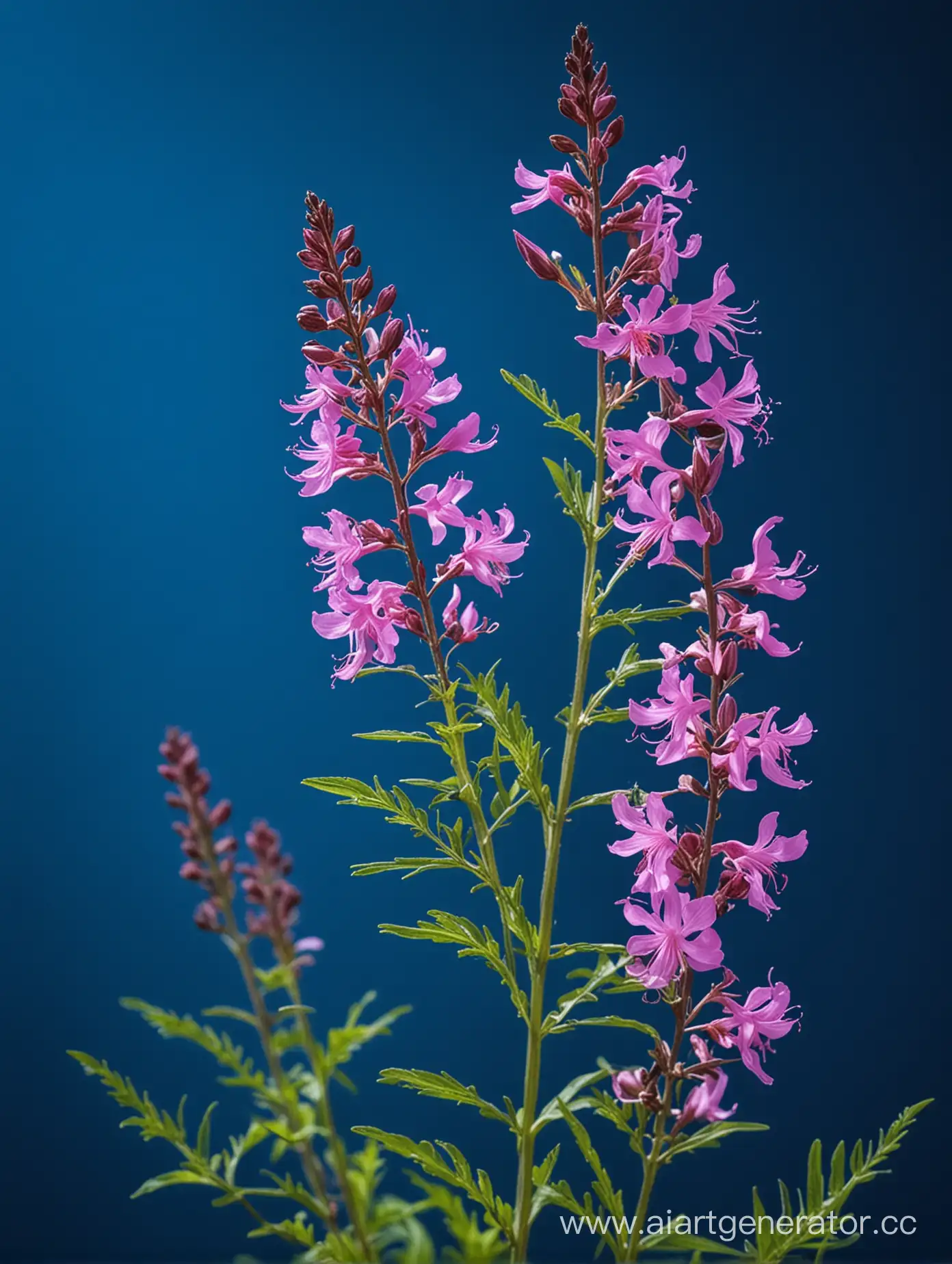 Vibrant-Fireweed-Wild-Blue-Flower-Blossoming-Against-Azure-Sky