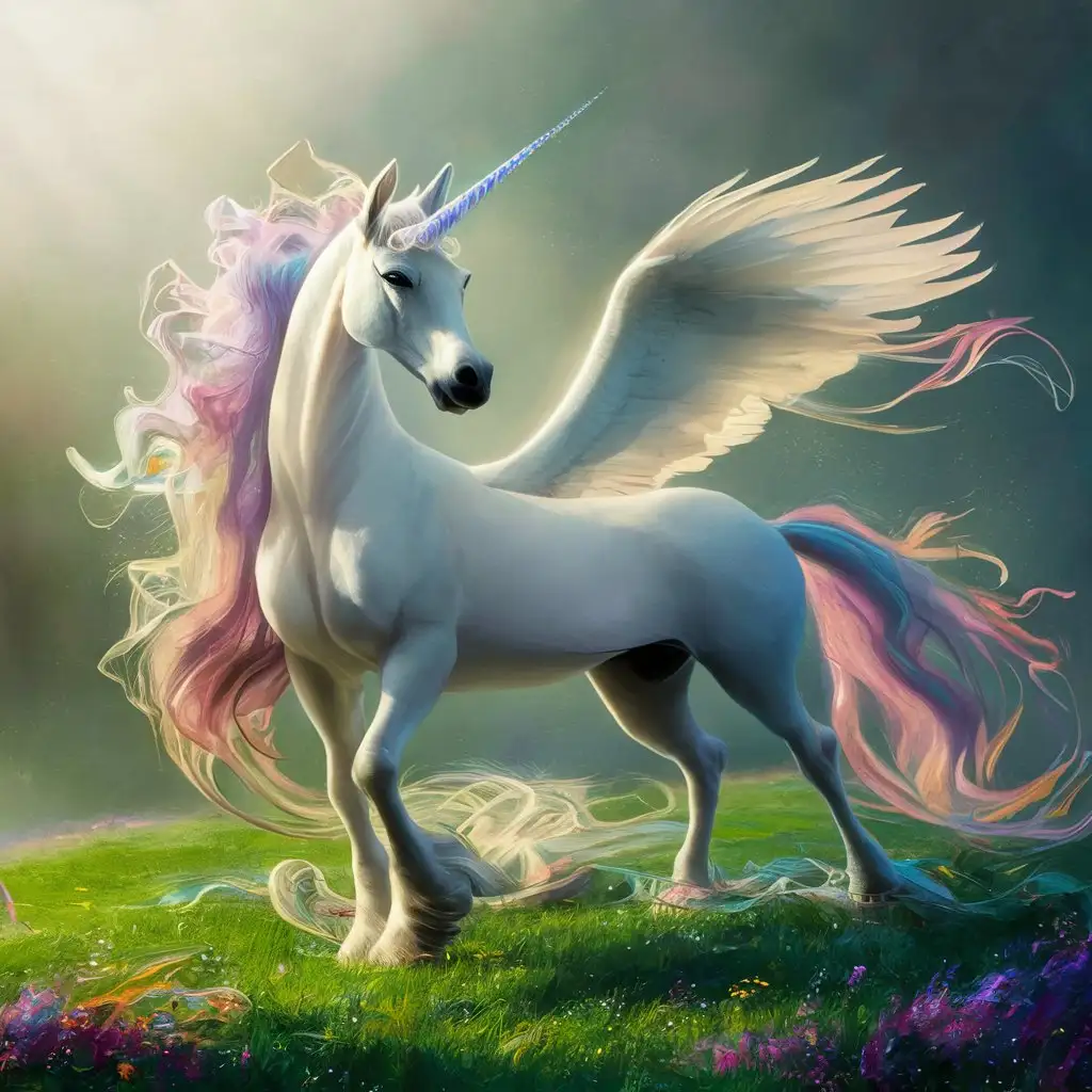 Magical Unicorn Galloping through Enchanted Forest