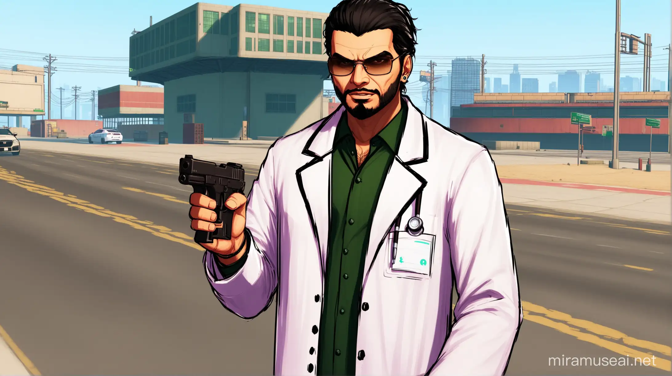 GTA ROLEPLAY DOCTOR THUMBNAIL FOR YOUTUBE NAMED DEVRAJ IS LIVE IN THUMBNAILO
