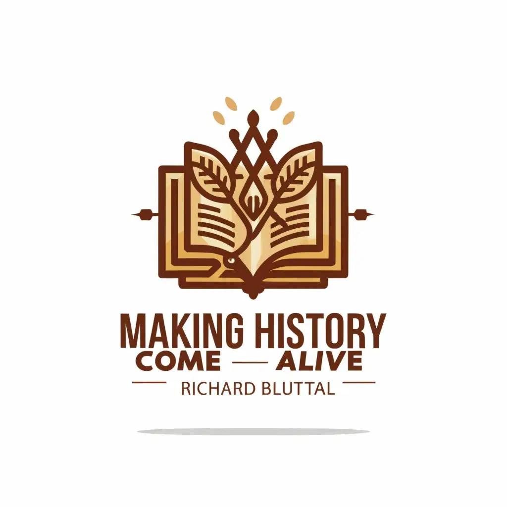 a logo design,with the text "Making History Come Alive
Richard Bluttal", main symbol:History,complex,be used in Education industry,clear background