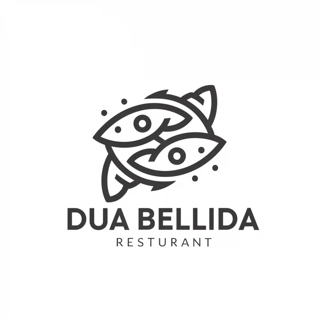 LOGO-Design-for-DUA-BELIDA-Elegant-TwoFish-Symbol-for-a-Restaurant-Brand