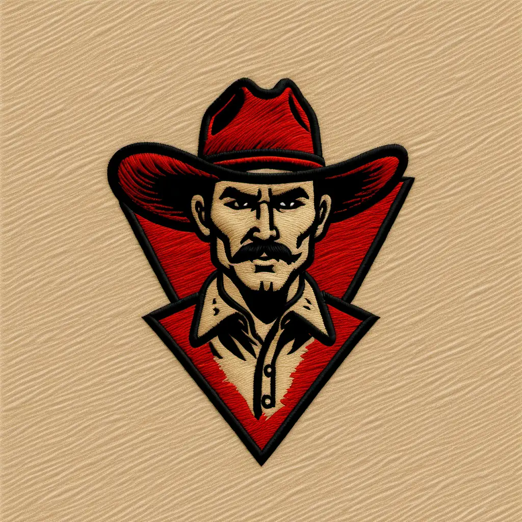 cowboy, embroidery, v1, simple, logo, 3 colours