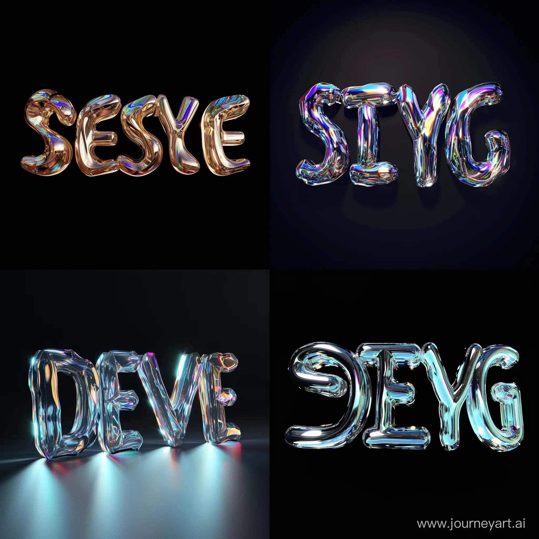 Logo in the form of glass shimmering letters "DELSTYLE" .