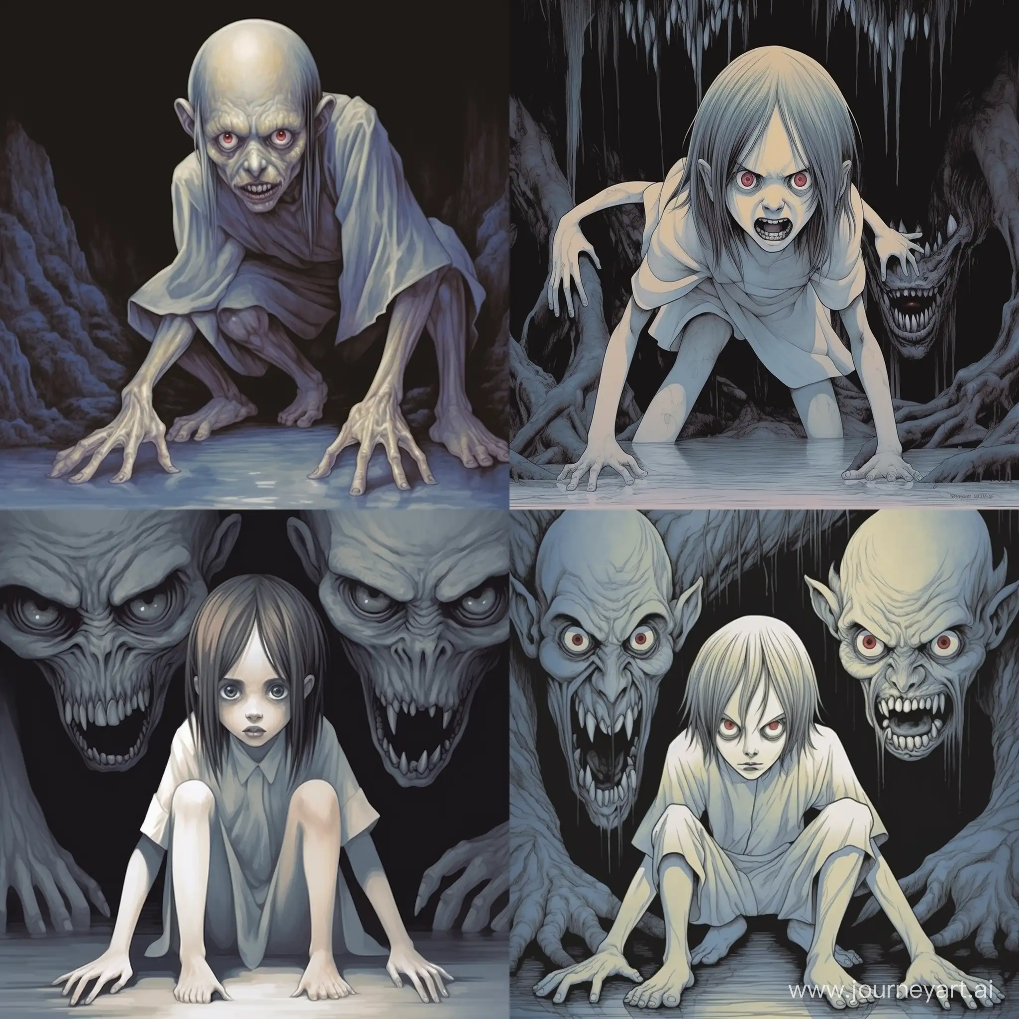 Playful-Encounter-Gollum-and-Manga-Girl-in-a-11-Aspect-Ratio