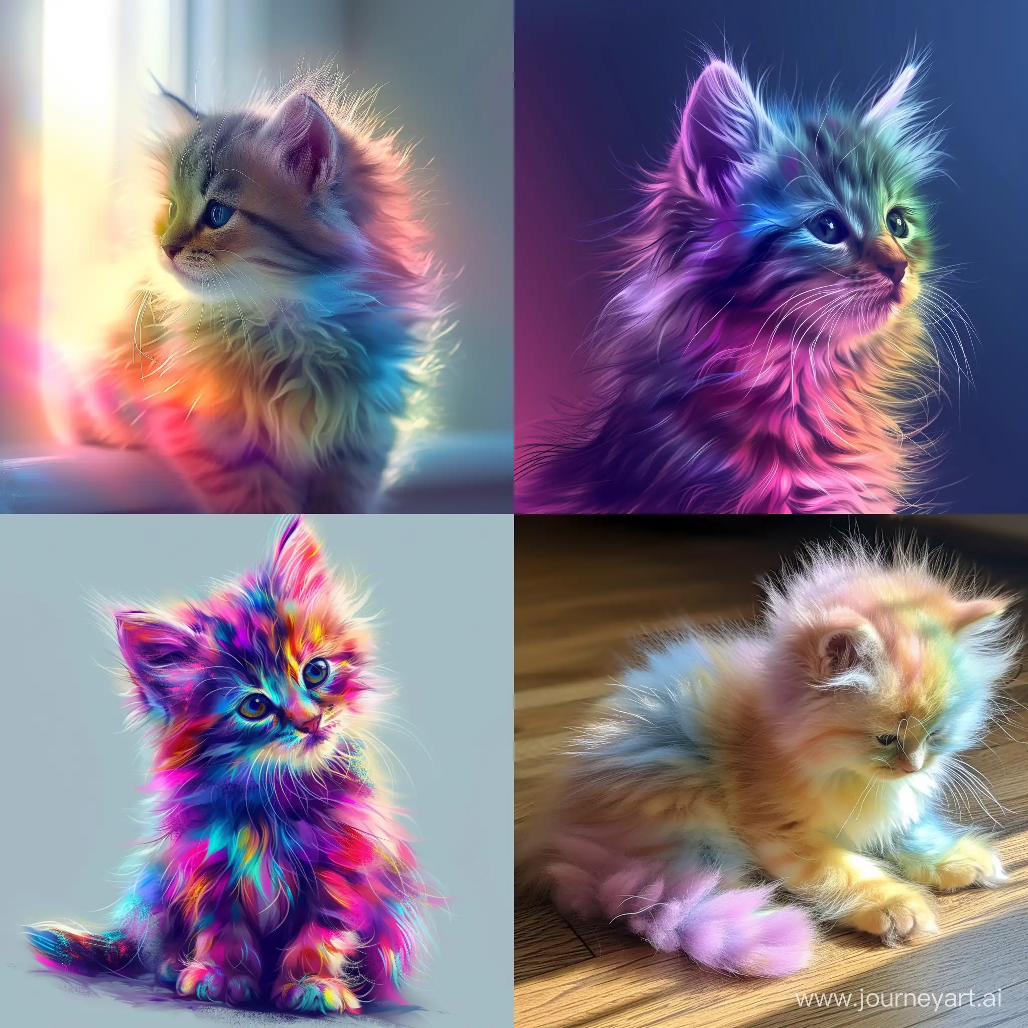 NFTStyle-Fluffy-Kitten-Colors-Digital-Art